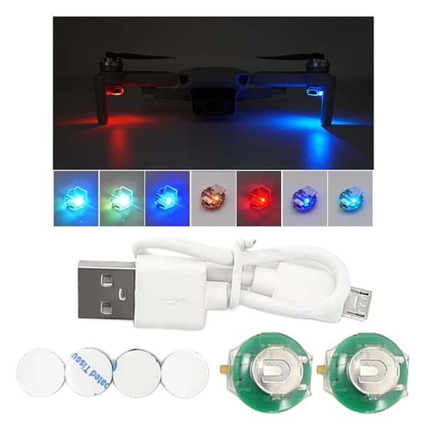 Drone Night Flying Led Advarselslys Blinkende Lys Til Dji Mavic Mini 2 2stk White