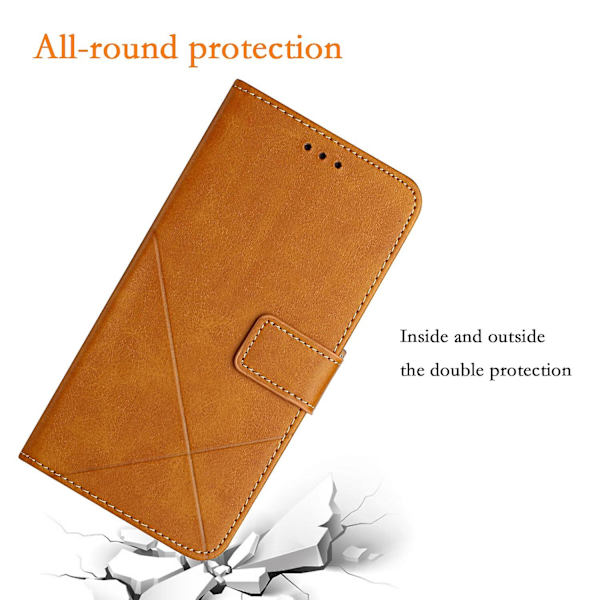 Til Samsung Galaxy A15 5G etui ensfarvet pung læder telefoncover Yellow Style A Samsung Galaxy A15 5G