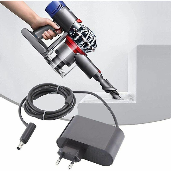 Oplader til Dyson V6 V7 V8, Støvsugeradapter, 0,8A hurtigoplader, 127*90*60 mm, Grå