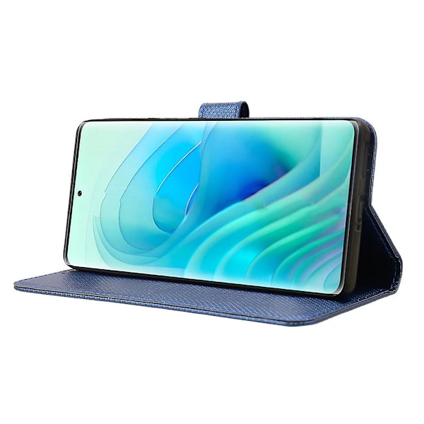 Til Itel S23+ S681l Taske Pung Pu Læder Stand Diamond Texture Telefon Cover Blue