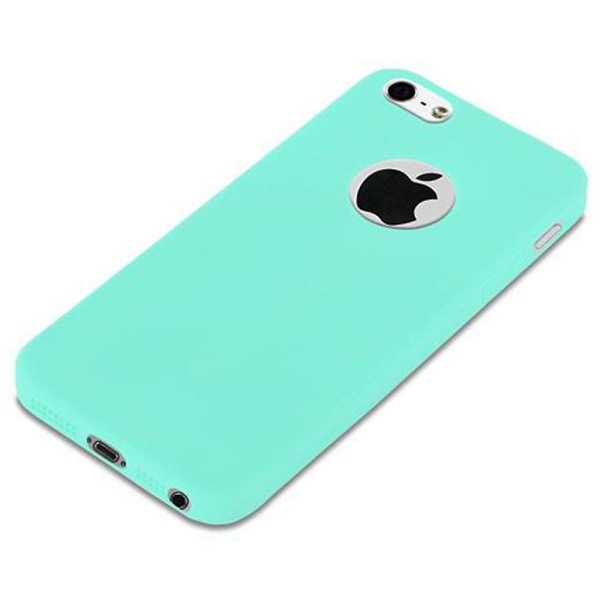 iPhone 5 / 5S / SE 2016 Hülle Handy Cover TPU etui - mat farve CANDY BLUE iPhone 5/5S/SE 2016