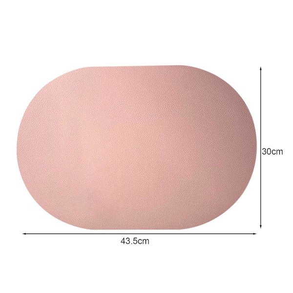 Tyuhe bordsmatta Halkfri avtorkningsbar konstläder oval isoleringsdyna för matsal Pink