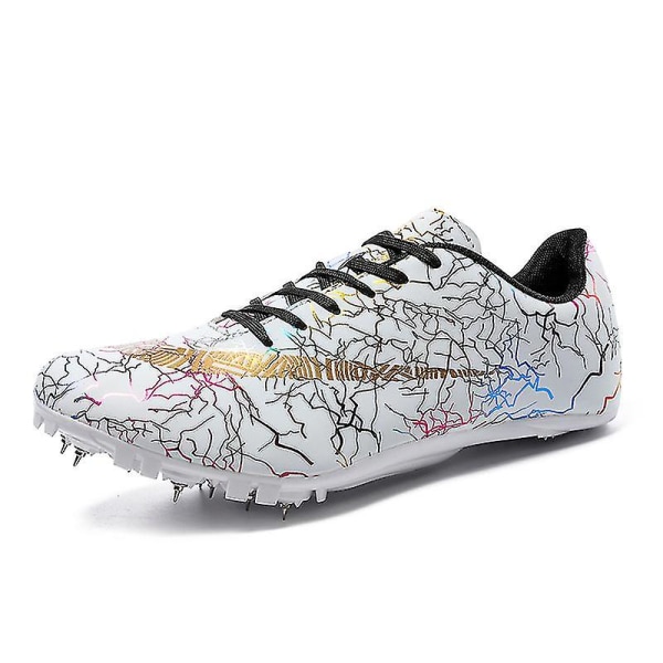 Herre atletiksko Spikes Track Race Jumping Sneakers Professionelle Running Nail Spikes Sko Hj259 White 40