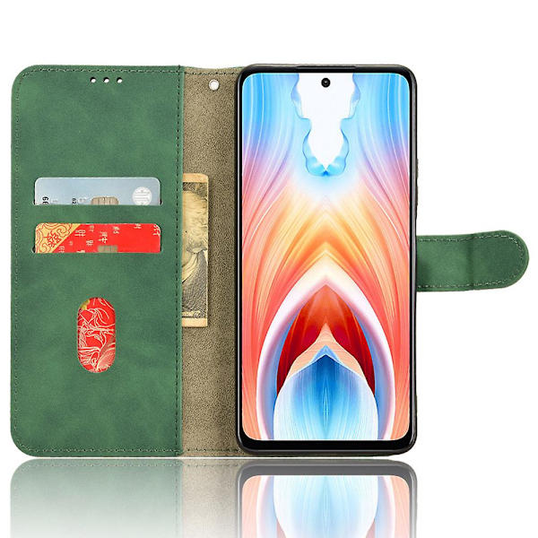 Til Oppo A79 5g / A2 5g Case Stand Wallet Phone Lædercover Green