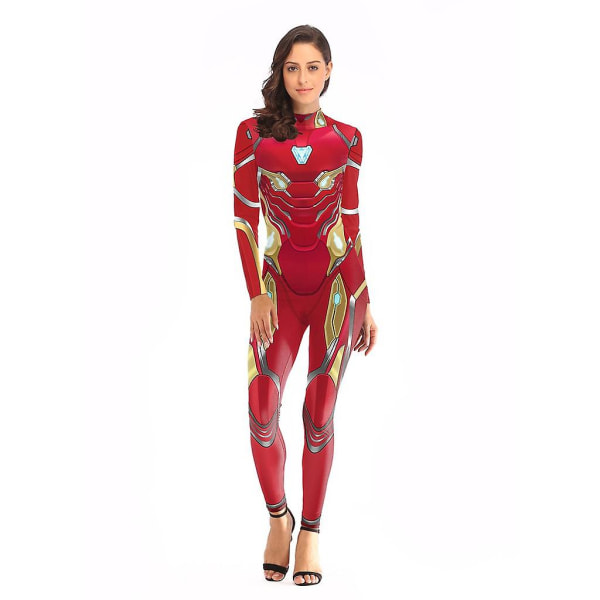 Carnival Cosplay Iron Man -asu Naisten Fancy Mekko Halloween Puku Haalari Body Avengers Puku S