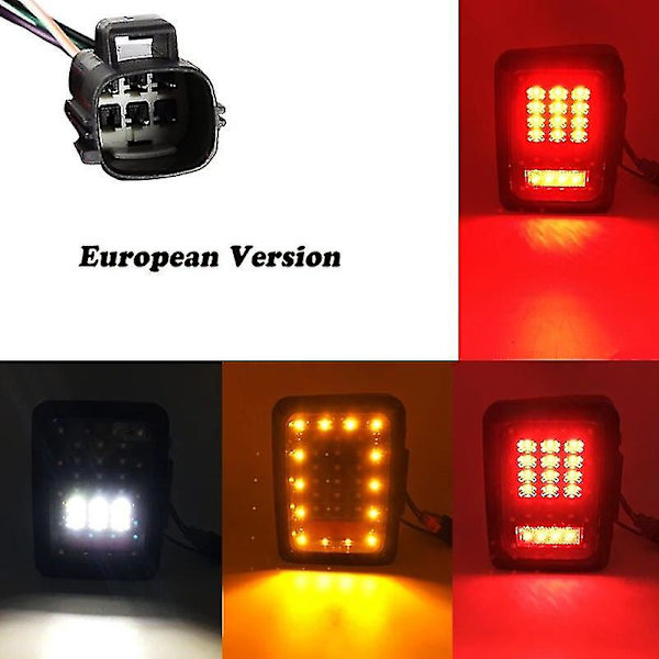 2st Led Bakljus Bakljus Bakre Stötfångarljus Parkering Back Up Back-up Bakljus Bakljus Bakljus för Jeep Wrangler Jk 2007~2016. USA Version 1 pair  Clear lens