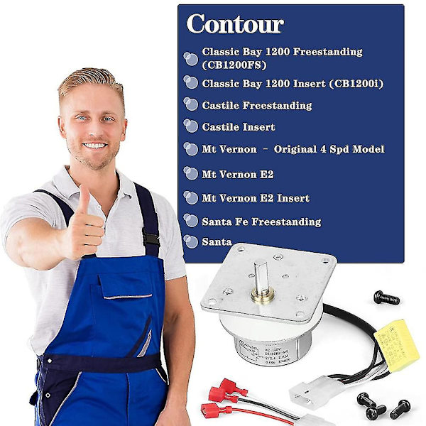 Borefødermotor til Quadra-fire 812-4421, 812-4420 Kompatibel med Heatilator Cab50 Ps35 Ps50 7000 Wigslar As Shown
