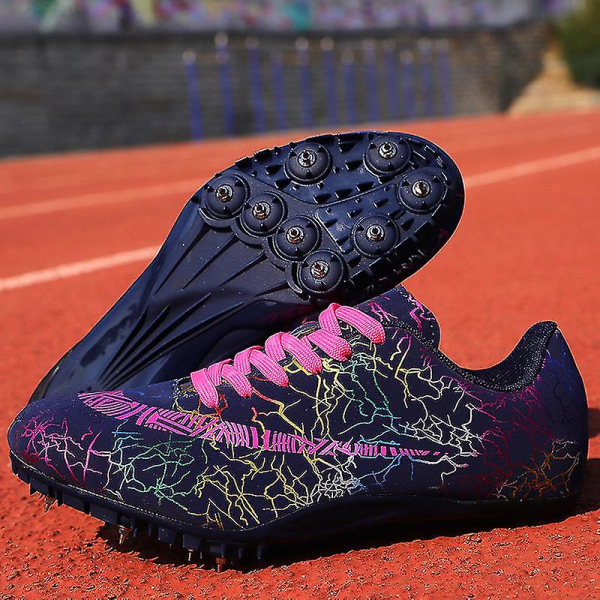 Herre atletiksko Spikes Track Race Jumping Sneakers Professionelle Running Nail Spikes Sko Hj259 Black 43
