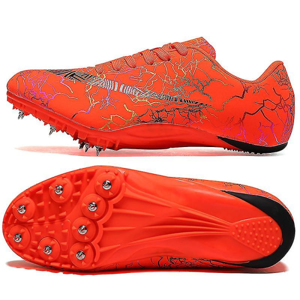 Friidrottsskor för män Spikes Track Race Hoppande Sneakers Professionell löpning Nail Spikes Skor Hj259 Orange 40