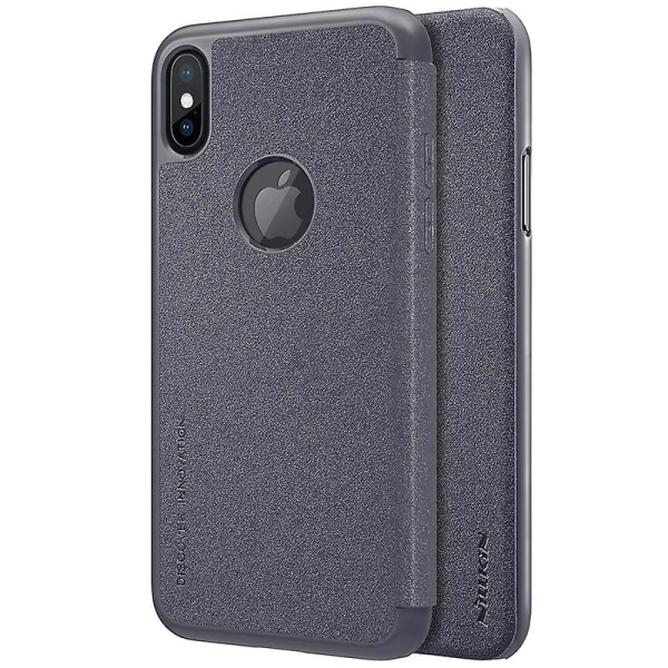 NILLKIN Sparkle Series Folio Læder Taske til iPhone X/XS (med logoudskæring) - Black