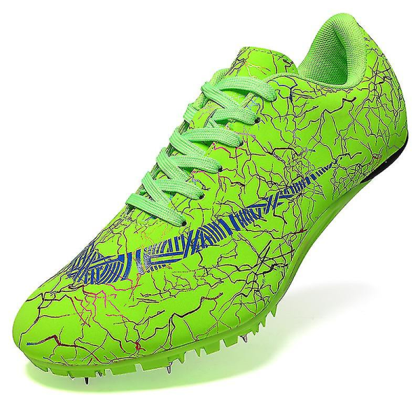 Friidrottsskor för män Spikes Track Race Hoppande Sneakers Professionell löpning Nail Spikes Skor Hj259 Green 43