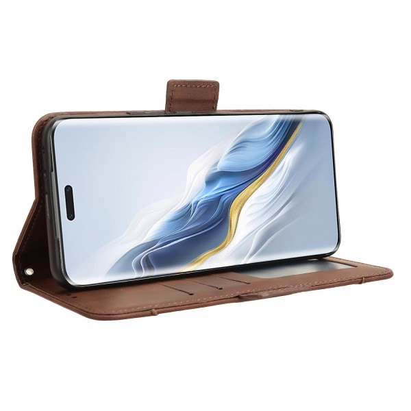 Cover för Honor Magic6 Pro 5G Case Stativ Flera kortplatser Case - Brown Style C Honor Magic6 Pro 5G