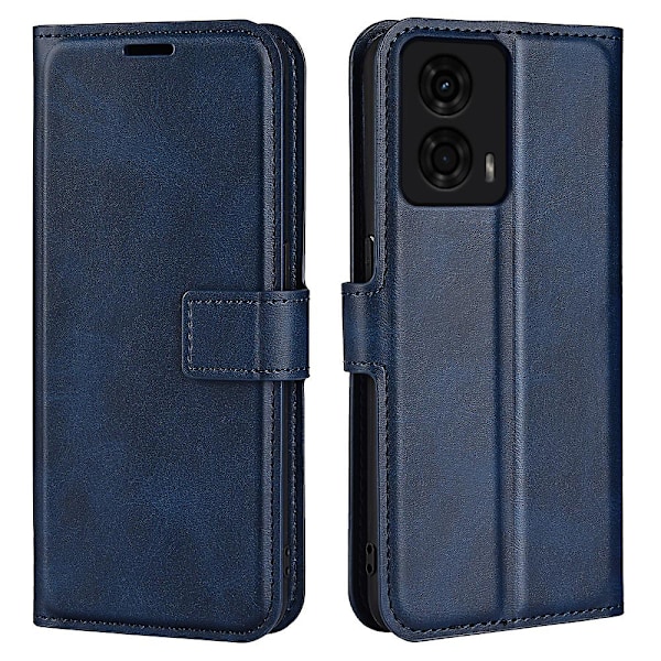 Til Motorola Moto G24 4G magnetisk telefontaske PU Læder Pung Style Cover Blue