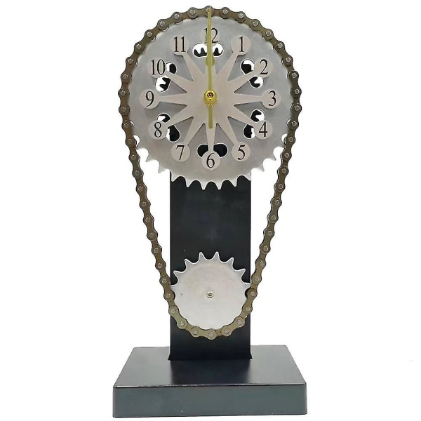 Steampunk ur med bevægelsesgear Home Decor Roterende gear ur WHITE