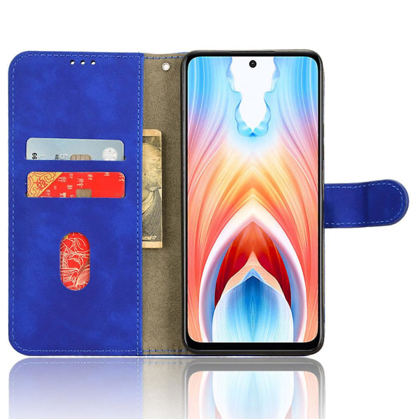 Til Oppo A79 5g / A2 5g Case Stand Wallet Phone Lædercover Blue