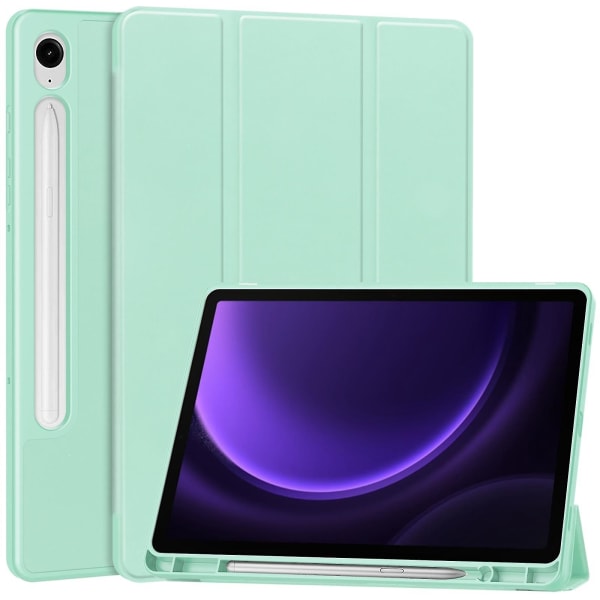 Smart läder case för Samsung Galaxy Tab S9 Fe Mint Green