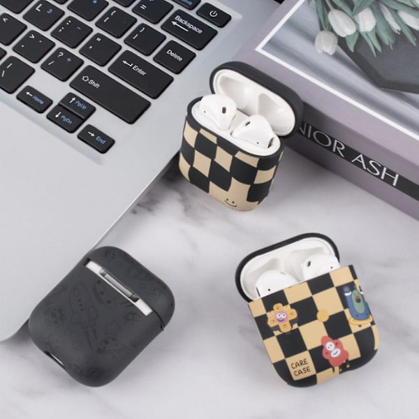 Tpu beskyttende etui til Airpods 1/2 Black Crescent Astronaut