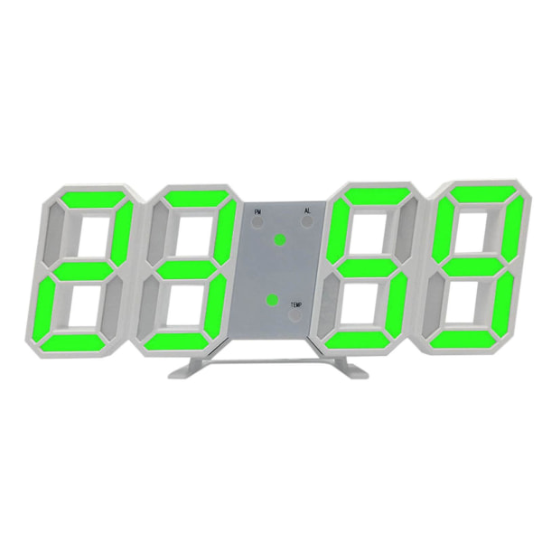 Led digitalt ur Vægdeko Glødende Nattilstand Justerbart elektronisk bordur Vægur Dekoration Stue Led-ur Green