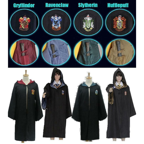 Harry Potter Magic Robe Cosplay-asu Viitta Lasten roolileikkejä Slytherin greenTie s