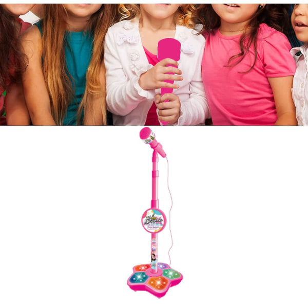 Mikrofon til børn, legetøjskaraokemikrofon med stativ Blue