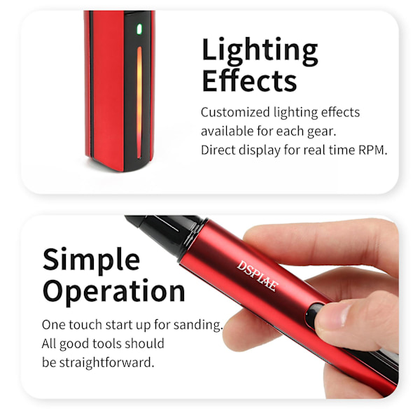 DSPIAE ES-A Sähköinen edestakaisin pyörivä hiomakynä Tee itse -mallin lelukiillotus ES-A Grinding Pen