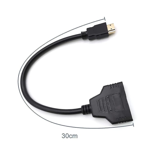 Hdmi-jakaja-sovitinkaapeli Hdmi-jakaja 1 in 2 ulos $hdmi uros-kaksois-hdmi-naaras 1-2 kanavaa soveltuu Hdmi HD-, LED-, LCD-, televisio- $ HDmi-jakajalle