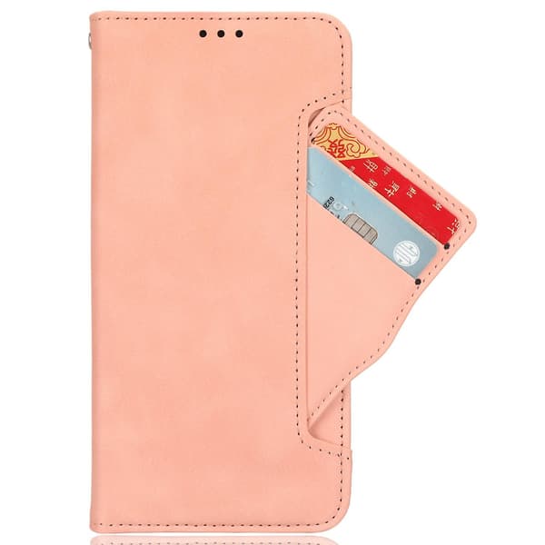 Lædercover til Honor Magic6 Pro 5G Case Stand Multiple Card Slots Case - Brun Pink Style E Honor Magic6 Pro 5G