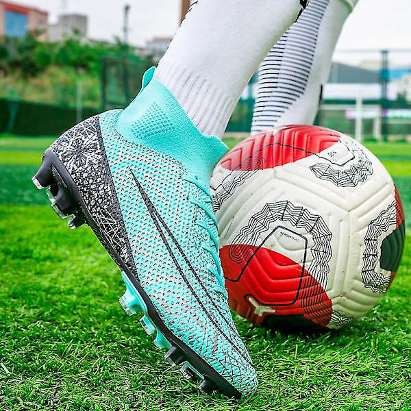 Fotbollsskor för män Halkfria fotbollsskor Klossar Gräs Fotbollssneakers 3A1126A Blue 43