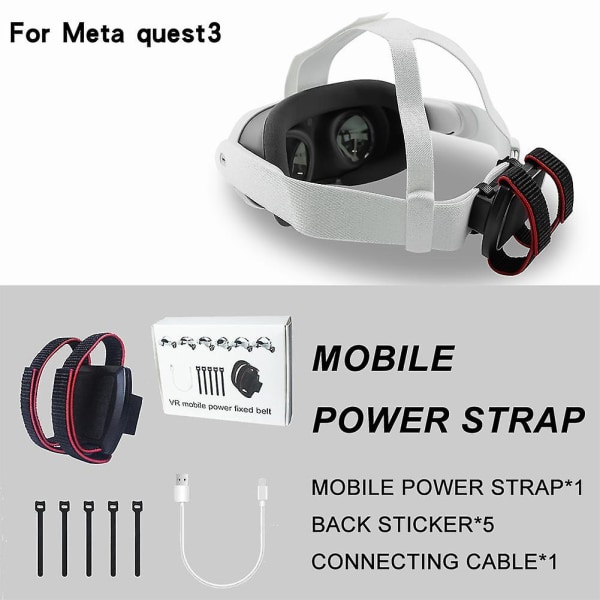 Komfort hovedstroptilbehør Batteriholderstrop til META Quest 3 As shown