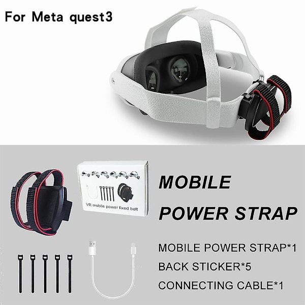 Komforthuvudremstillbehör Batterihållarrem för META Quest 3 As shown