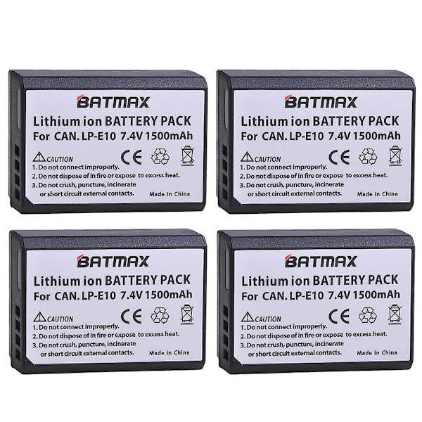 4x Lp-e10 Lp E10 Lpe10 kamerabatterier + lcd usb dobbeltoplader kompatibel Canon Eos 1100d 1200d 1300d Kiss X50 X70 X80 Rebel T3 T5 T6 4battery