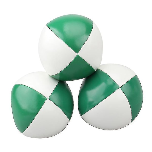 3 st Set Panel Läder Professionell jongleringboll för nybörjare Barn Vuxen Green and White
