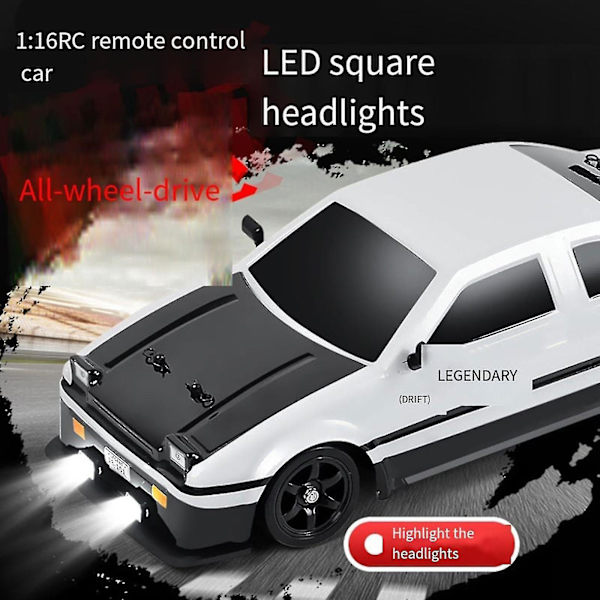 Ae86 1/16 Rc Drift Car High Speed ​​kaukosäädin Drift Car lapsille ja aikuisille, 100% uusi AE86