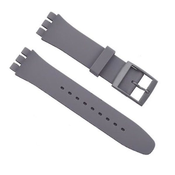 Musta kelloranneke Swatch-hihnalle Solki Swatchille Silikoni watch ranneke 17mm 19mm 20mm kumihihna 16mm watch tarvikkeet-sininen grey 20mm