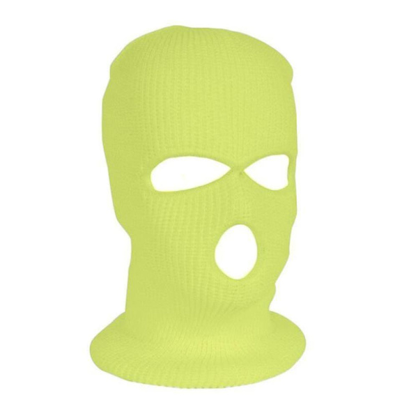 Uusi 3-reikäinen kokokasvohiihtomaski cap Balaclava hupullinen pipo lämmin taktinen hattu Double hole white