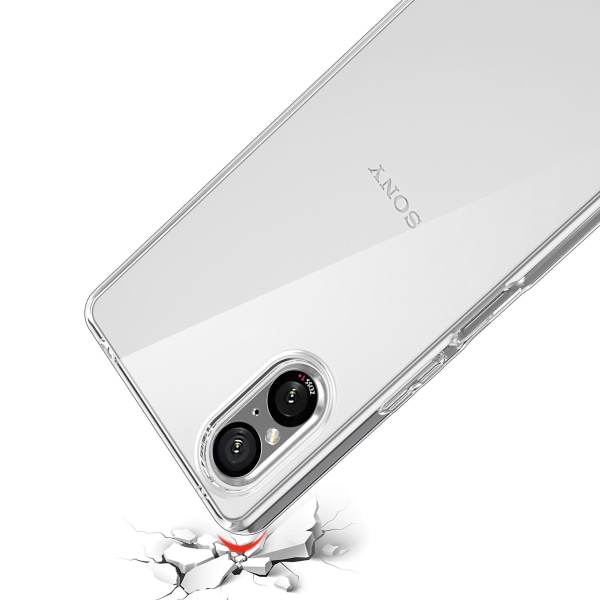 För Sony Xperia 5 V cover Anti-fingeravtryck Transparent flexibel Tpu phone case