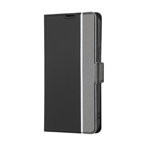 Til Samsung Galaxy A41 Twill Texture Side Button Lædertelefontaske Black