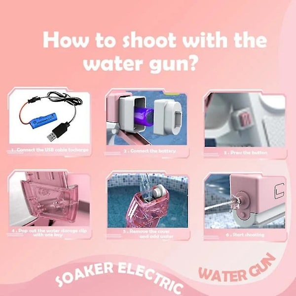 Elektrisk Vandlegetøj Automatisk Vand Blater Legetøj til Børn Sommer Dreng Piger Vand Fight Legetøj pink A