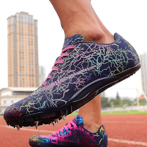 Herre atletiksko Spikes Track Race Jumping Sneakers Professionelle Running Nail Spikes Sko Hj259 Black 36