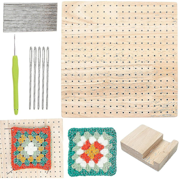 Træblokeringsbræt til strikning Granny Square Blocking Board Blocking Boards Stangstifter & stangstabilisator