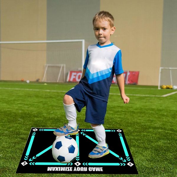 Jalkapalloharjoitusmatto Dribble Control kokoontaitettava kulutusta kestävä liukumaton kumi apujalkamatto urheilutarvikkeet Black
