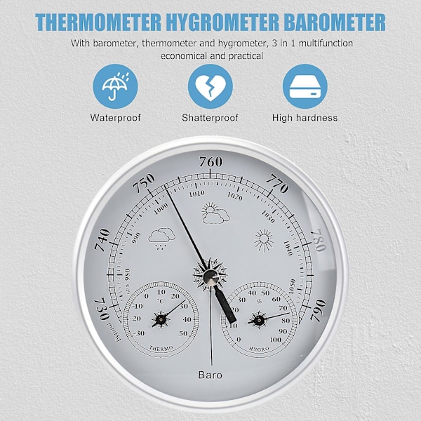 3 i 1 urtavla typ väderstation barometer termometer hygrometer barometertryck temperatur luftfuktighet
