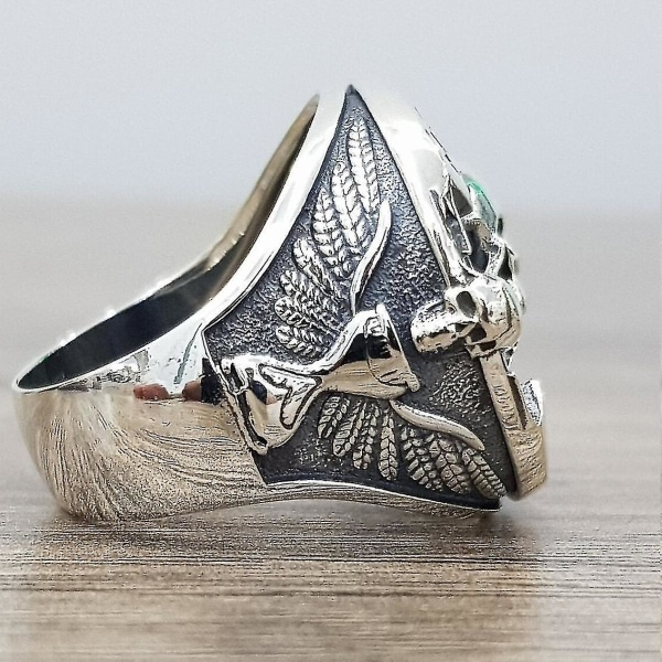 Memento Mori Skull Sterling Sølv Ring 8