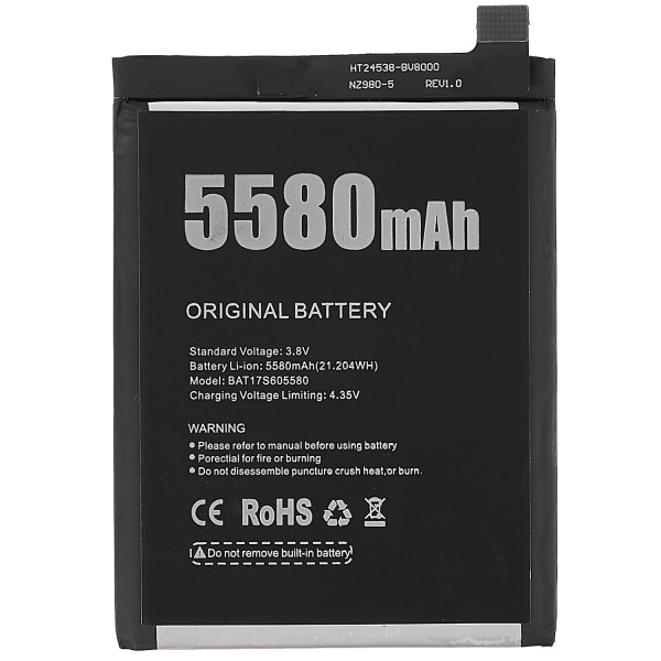 Til Doogee S60/S60 Lite 3,80V 5580mAh genopladelig Li-ion-batterisamling (kode: BAT17S605580)