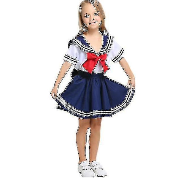 Børne Sømandskostume Navy Outfit Suit Drenge Piger Skoleuniform 105-115cm