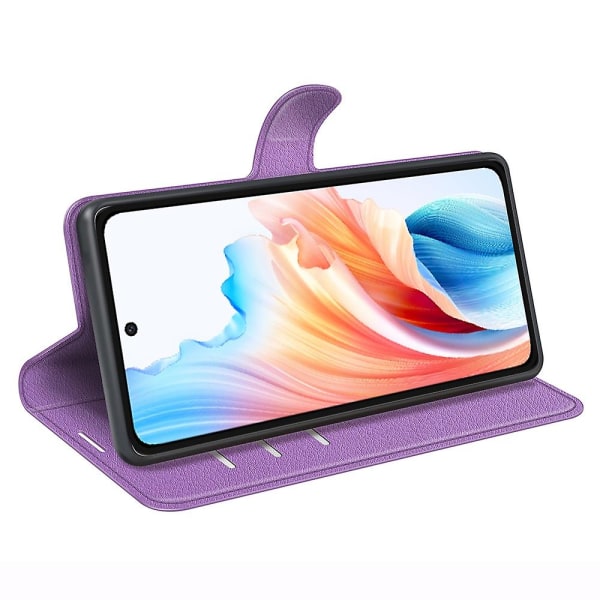 Til Oppo A79 5G etui Magnetic Litchi Texture Mobiltelefoncover med pung og stativ Purple Style H Oppo A79 5G