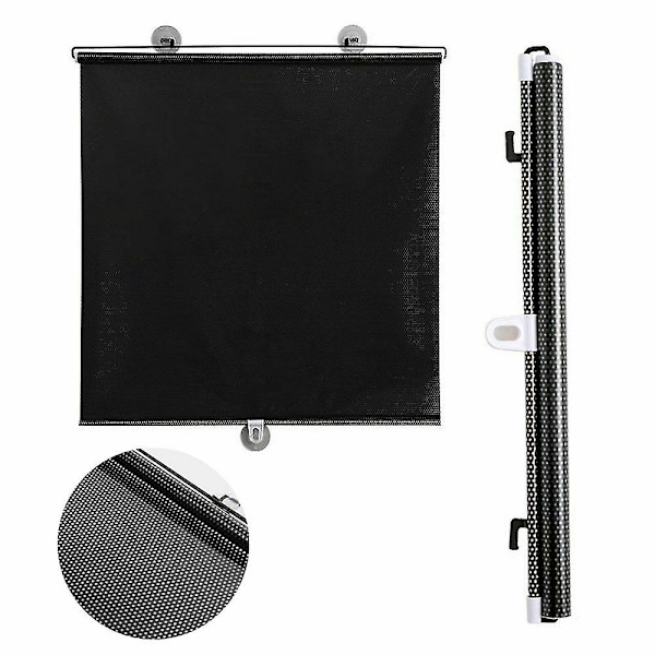 2kpl Rullakaihtimet Imukuppi Aurinkoverho Pimennysverho Auton kotiikkunan verhot Black 50*125CM