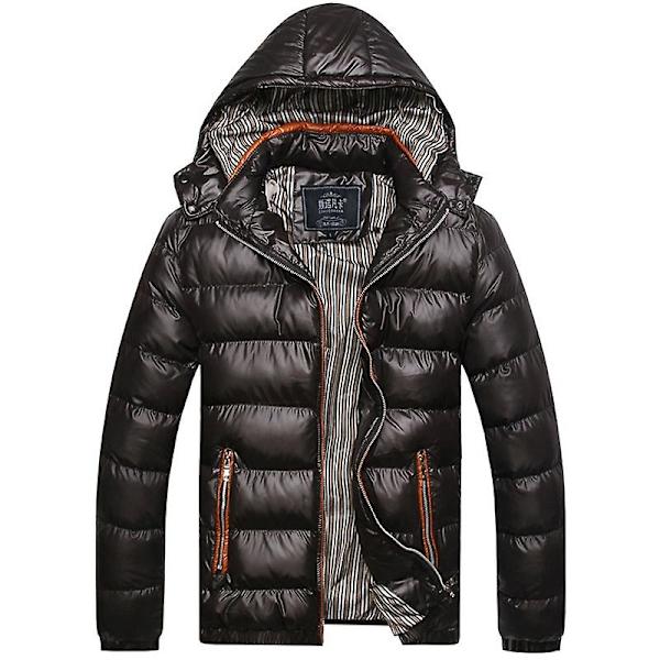 Men Puffer Bubble Coat Vintervärmare vadderad vadderad jacka ytterkläder Black 5XL
