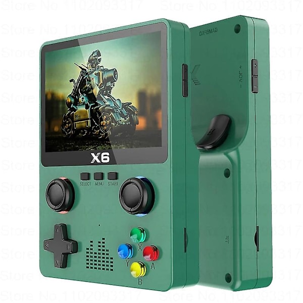 2023 X6 Bärbar Retro Spelkonsol 4k 10000+ Spellåda 3,5 tum Mini Handhållen Videospelsenhet Spelare För Vuxna Barn Presenter Green