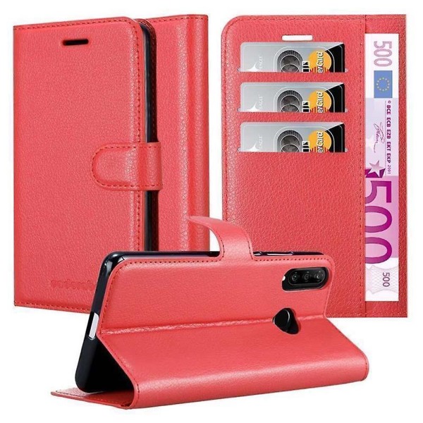 Huawei P30 LITE Handy Hülle Cover Etui - med kartenfächer og standfunktion CARMINE RED P30 LITE